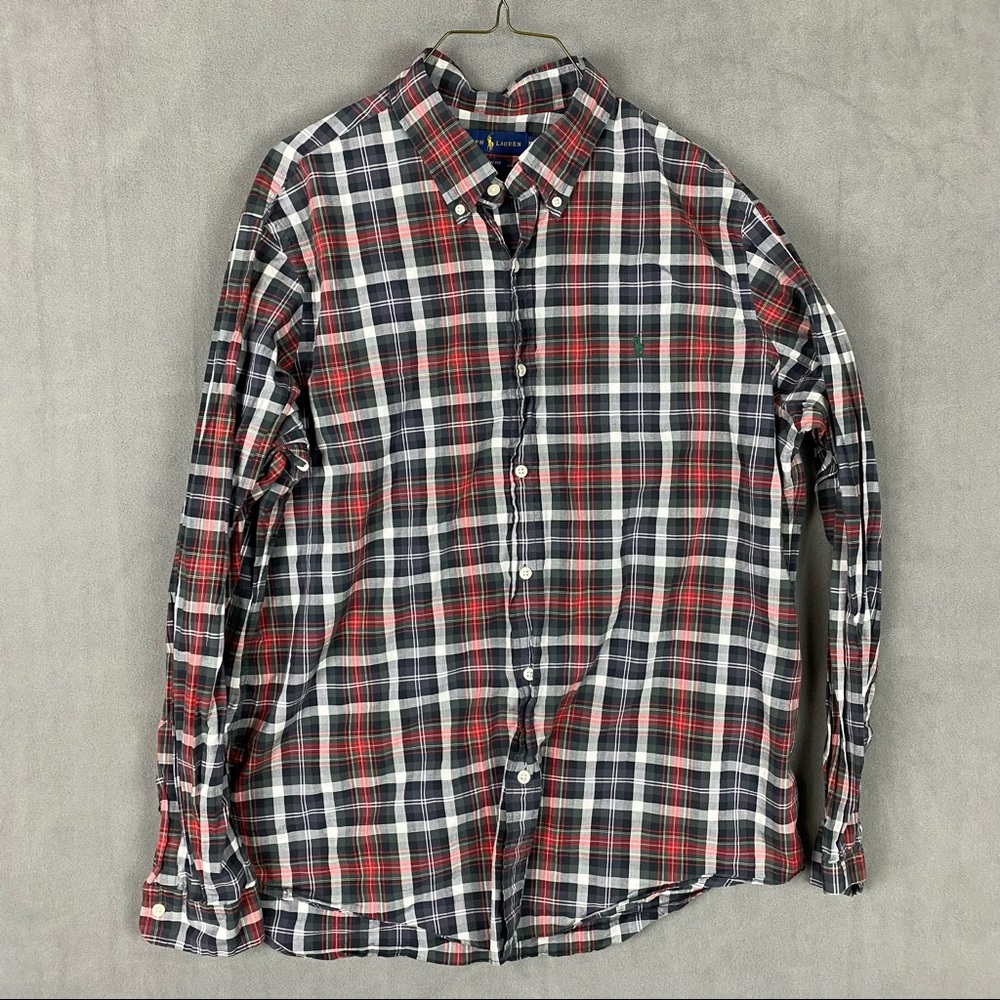 Ralph Lauren Men's XL Classic Fit Button Down Long Sleeve Plaid Shirt